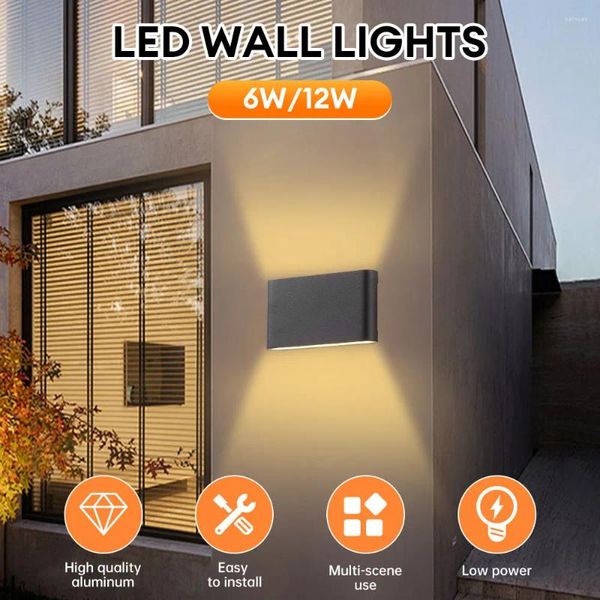 Wandlampe 6/12W LED LED INDOOR OUDDOOR LIGHT WASHERFORTES Veranda Korridor Zaun Aluminium warmes Bett