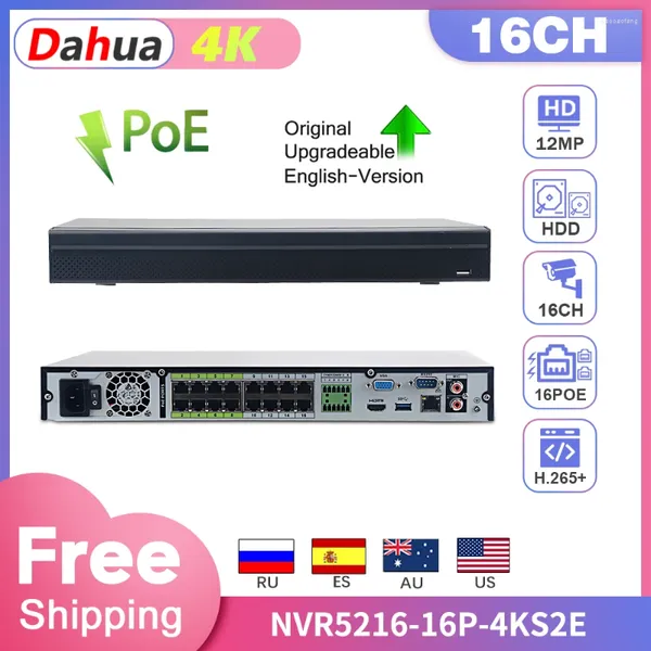 Оригинальный Dahua NVR 16CH 4K CCTV Recorder POE NVR5216-16P-4KS2E Сетевое видео наблюдение