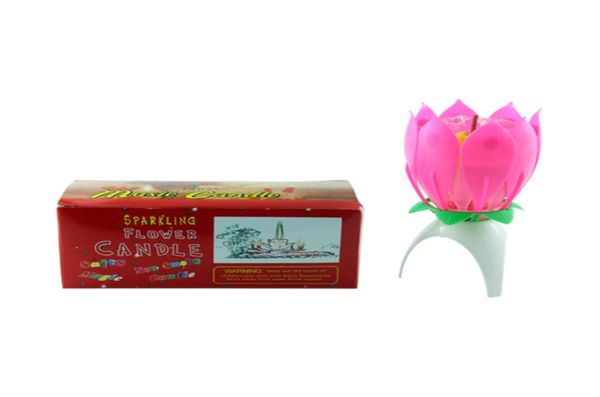 Lotus Music Candle Lotus singen Geburtstagsfeier Kuchen Musik Flucht Kerze Blumenmusik Kerze Kuchen Accessoires Feiertagsbedarf RRA34552550