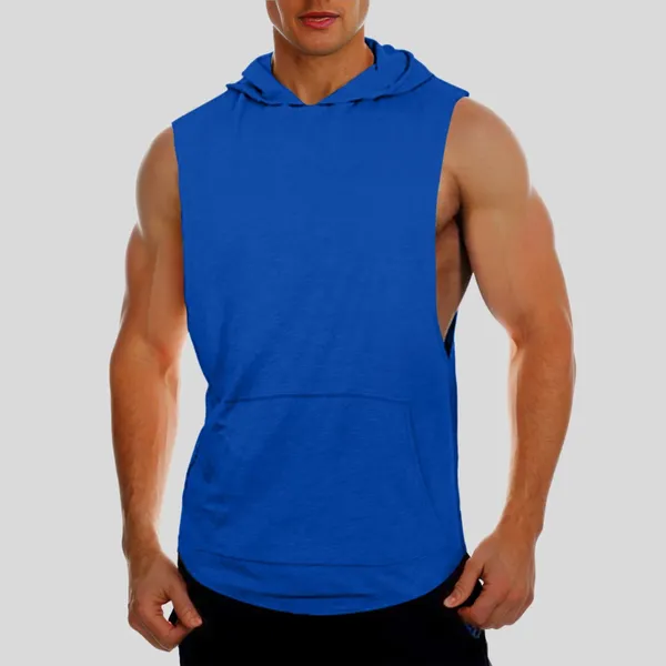 Herren -Tanktoper 2024 Sommer Bodybuilding Männer Fitness Kapuze -Weste ärmellose Sport loser Trainingskleidungskleidung