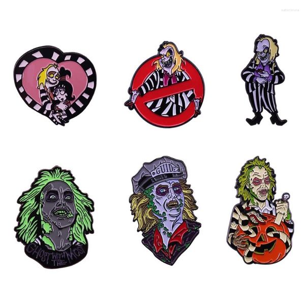 Broches retrô dos anos 80 comédia de terror filme broche pin chill ghost badge halloween presente