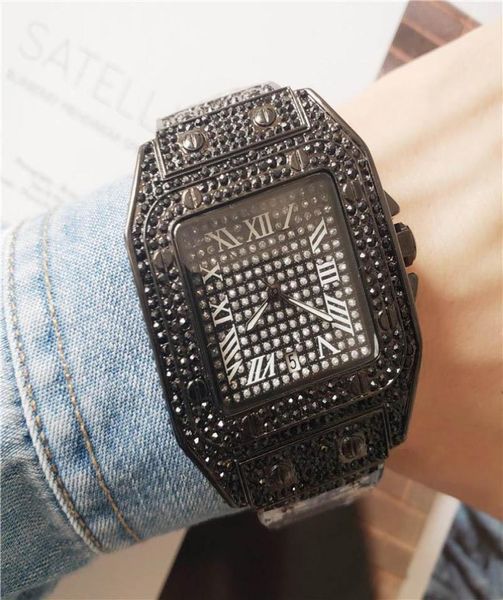 Casual Mens Diamond Wristwatches With Gift Full Diamond Men Women Designer Watches Couples Iced Out Watch for Roman Numeral Hour M2645487