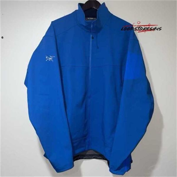 Designer di marchi ricamato alle giacche primaverili Epsilon Lt Men zip Up Blue Softshell Shell Jacket 7zod
