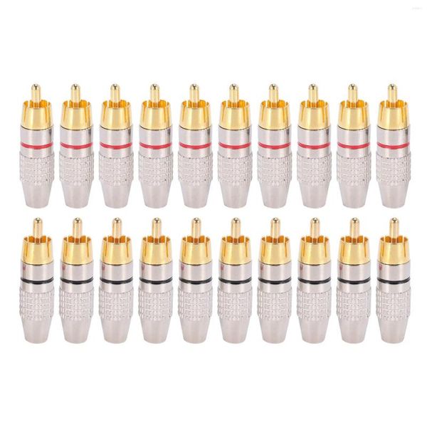 Relógios de parede 20 PCs RCA Plug Audio Video Locking Connector de cabo Gold Bated