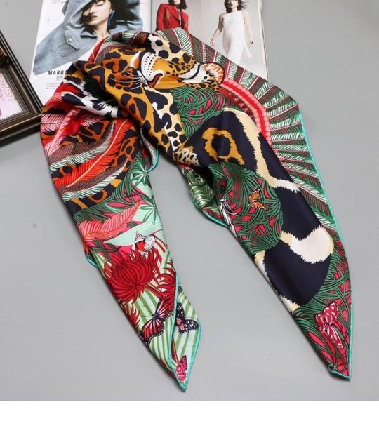 Высокий стиль 100 твил шелковый шарф шарф хиджаб женские головные шарфы для волос, обертывающие большие квадратные шелковые шарфы Folarard 35 x 35 дюймов Y181029526575