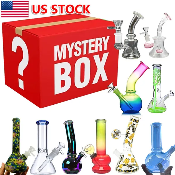 1pc Hookah Bilnd Box Smoking Bong Bong Random Water Tubs Bongus Bongo + tigela de vidro de 14 mm