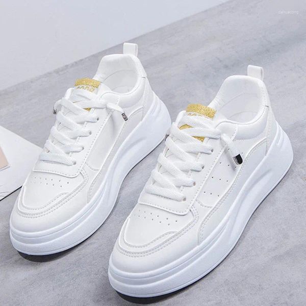 Fitness Shoes 2024 Spring Women Sneakers White Fashion PU Casual Woman Flats Vulcanized Summer Hetables Low Top
