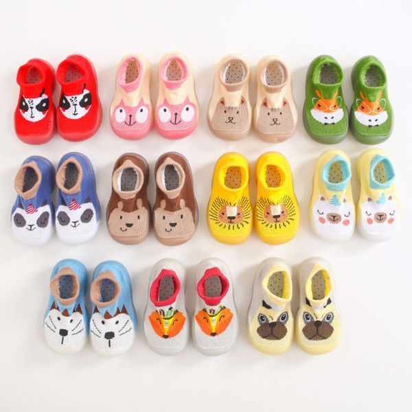 Instagram Korean Edition 0-4-jähriges Baby Indoor Walking Children's Socken Schuhe Anti Slip Soft Soone Cartoon Muster