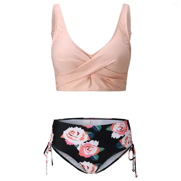 Moda de banho feminina dividida Sexy Biquíni Moda High Cídhar Bra acolchoado sem maiô de aço Terno de verão elegante Mulher de banho