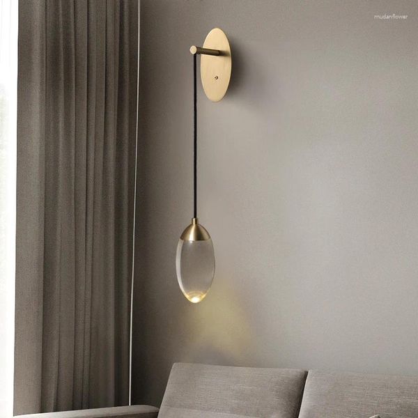 Wandlampe Magie Kristallkugel Messing postmoderne leichte Luxus alle Kupfer Wohnzimmer Hintergrund Schlafzimmer Bett