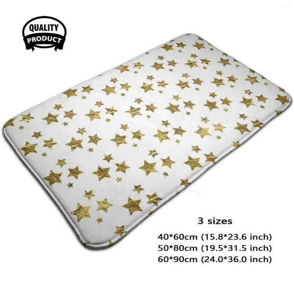 Teppiche Gold Stars Muster 3 Größen Heimteppichstar Nacht Himmel Kinder Kinder Mädchen Jungen Schlafzimmer innenblau grau rosa schwarz