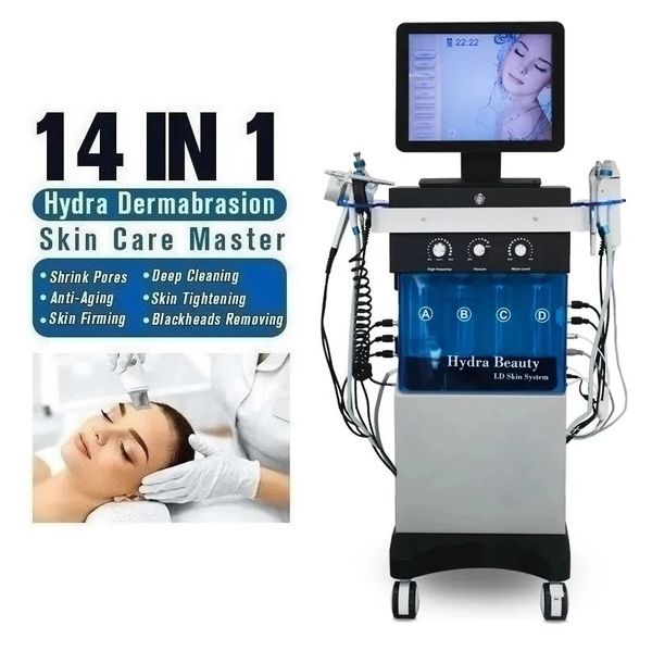 Vendita calda 14 in 1 Jet Oxygen Hydra Aqua Pulizia per la cura della pelle per la cura della pelle Hydro Dermabrasion