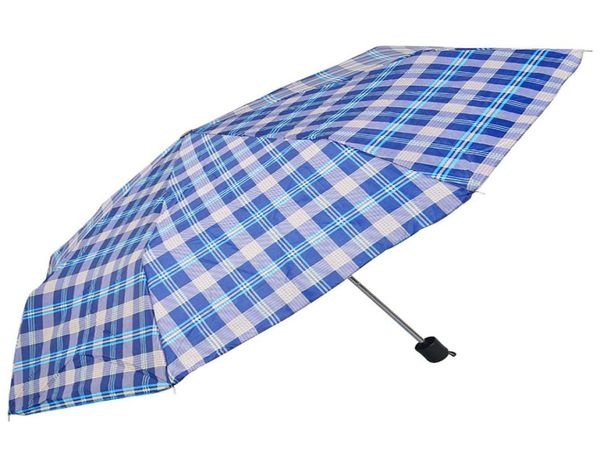 Frauen Sonnenschild Windschutz bedrucktem Regenschirm Außenpagrieren tragbare Dreiklappplaid -Regenschirm einfache faltende Regenschirme DH13892986132