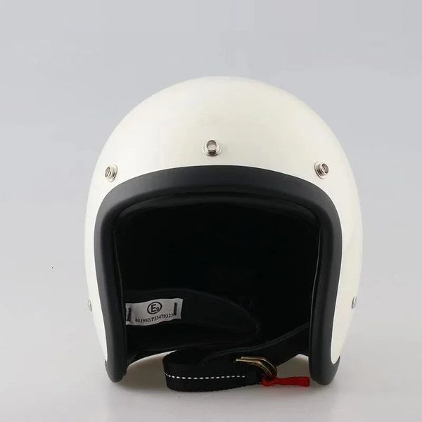 Casco Vintage TT Cocascos Cafe Racer Casco in vetro con guscio leggero Fibra Open Face Open Giappone di alta qualità Moto di alta qualità Casco 240509