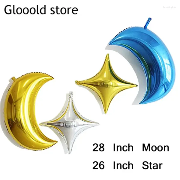 Party -Dekoration 4 PCs Big Moon Star Balloons Geburtstag Aluminium Folien Air Ballons Babyparty Dekor Vorräte