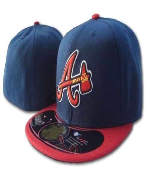 Men039s Braves Fitted Hat Flat Brim Team