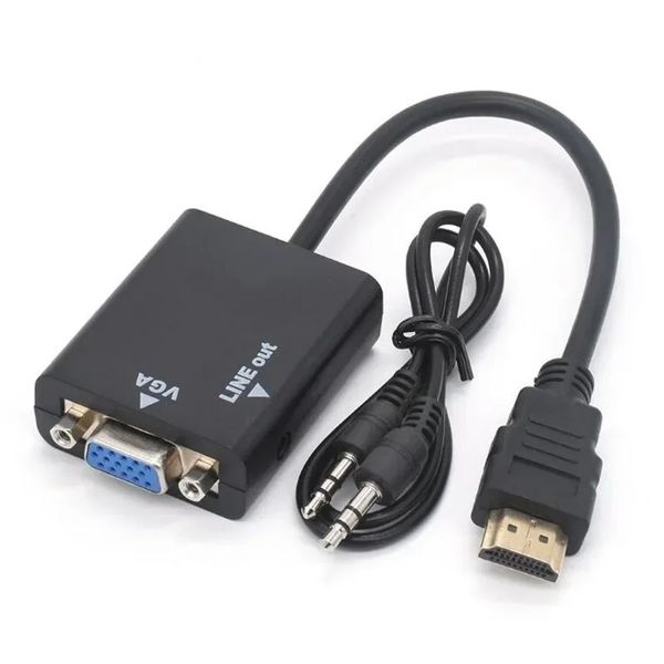 Adattatore compatibile HDMI a VGA HD Conversione Audio Audio Audio Adattatore Video Cavi Adattatore per laptop VGA