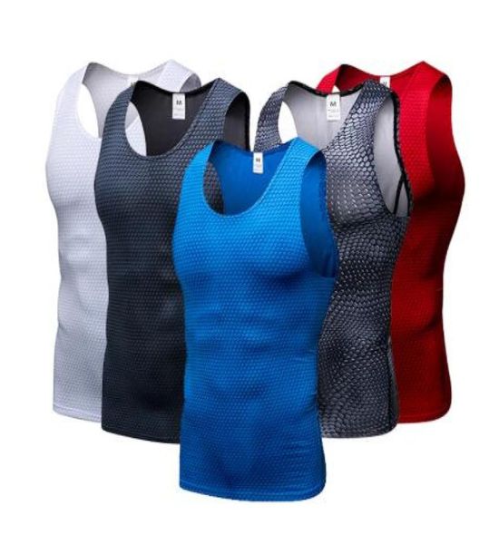 Kompressionsstrumpfhosen Fitnessstudio Tanktop Schnell trocken ärmellose Sporthemd Männer Fitnessstudio Kleidung für Sommer Cool Men039 Running Vest1534351