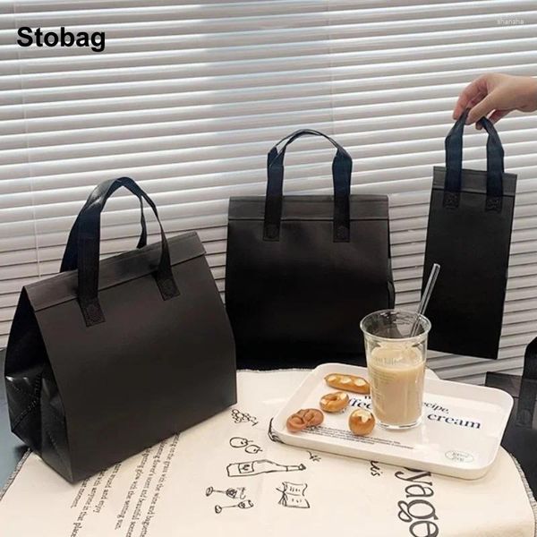 Stume di stoccaggio Stobag 10pcs Isolamento nero/nero Tessuto portatile Tessuto per bevande per torte per alimenti Mantieni la custodia per la consegna calda