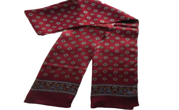 Schals eleganter Männer039s 100 Seidenschal Doppelschicht Langes Neckerchief Blau rot Brown9084870