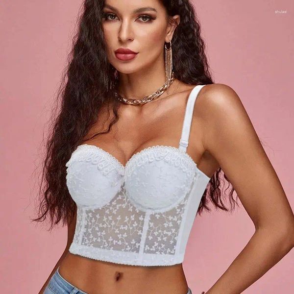 Bras Beauwear Moldura de espartilho meio transparente para mulheres push up sutiã com espuma levemente acolchoada copo bras-136