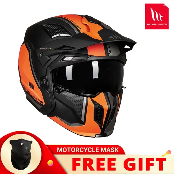 Мотоциклетные шлемы MT Комбинированный шлем Four Seasons Retro Vintage Модульный съемный съемный подбород
