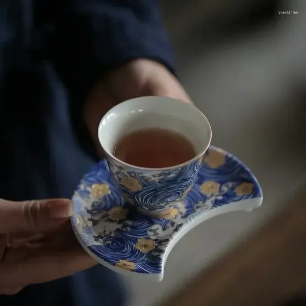 Tazze di piattini jingdezhen smalto color tazza di tè in ceramica fatta a mano con tazza d'acqua cinese di tazza di alta qualità da tè tacpa da tè di alta qualità bevande