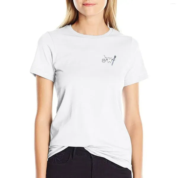 Kadın Polos Mutlu Diş Arkadaşları T-Shirt Plus Boyut Kawaii Giysileri Kadın Tişört
