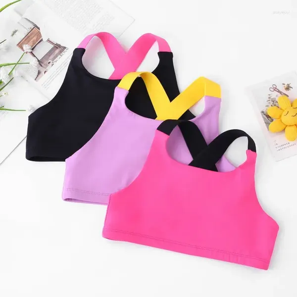 Shorts Girls Cotton Training Sports Running Bra Vest Kids Desenvolvimento Período de Crianças respiráveis ​​Tops de roupas íntimas elásticas