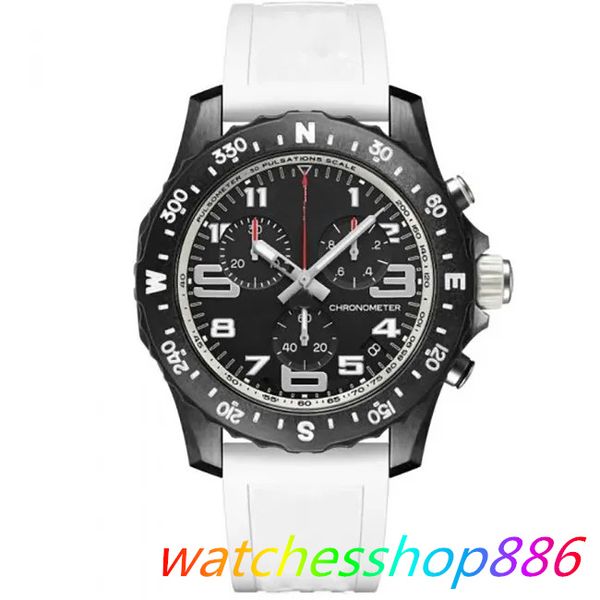 2024 Watch masculino de luxo Japão Superquartz Endurance Pro Chronograph 48mm Avenger Hurricane White Rubber Strap 1884 Men Relva Hardex Glass Wristwatches