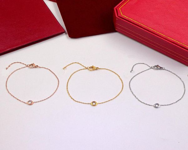 Pulseira de moda de luxo Jóias de jóias de jóias Ringos duplos pingentes de diamante Bracelets de ouro rosa para mulheres Fantasia Cadeia de roupas Bracel4523469