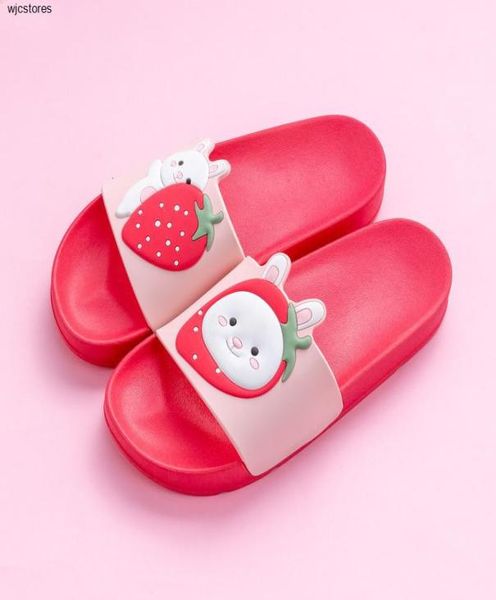 Frauen Kaninchen Sommerbär Pantoffeln Cartoon Früchte rutscht Erdbeer Banane Panda Hausschuhe Sandalen Frauen Schuhe Flip Flops Y20048672558