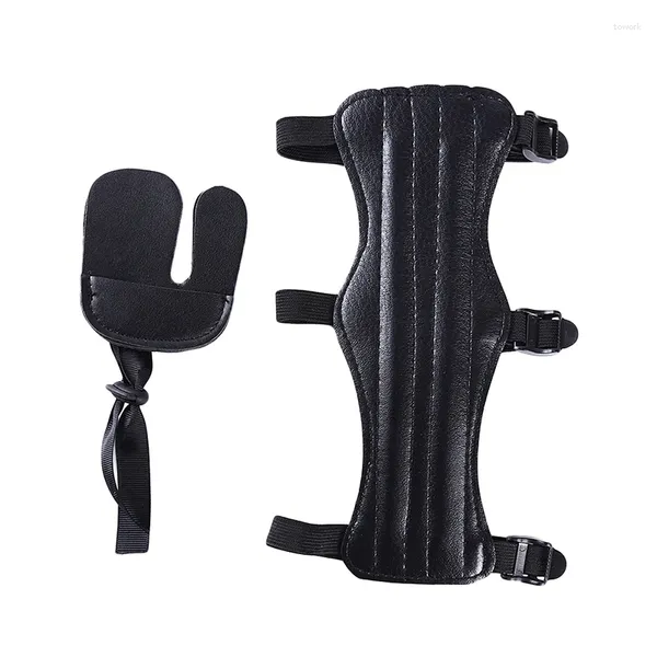 Ginocchiere in pelle portatile sport tiro tizio di arme di protezione e protezione delle finger protezione dell'attrezzatura a gomito