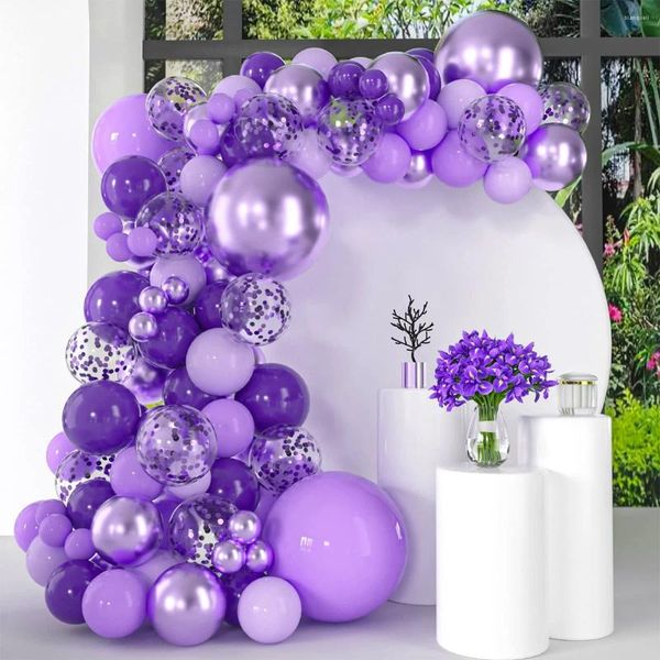 Party -Dekoration lila Luftballons Girlanden Erz Kit Latex Ballon Hochzeit Geburtstag Kinder Erwachsene Babyparty Dekor Ballons