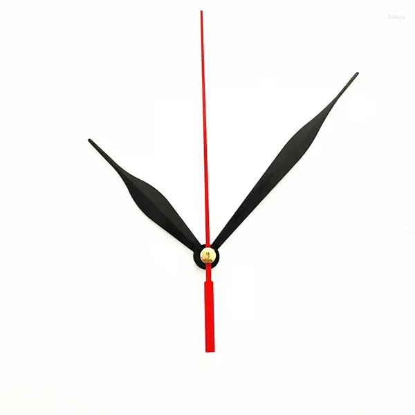 Uhrzubehör schwarze Uhr Hände mit rotem zweiten DIY -Wandquarz -Bewegungsmechanismus Ersatz Taktarbeit