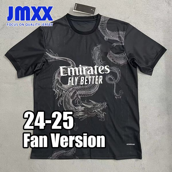 JMXX 24-25 Real Madrids Jerseys de futebol preto Dragão combinando pré-correspondência Treinamento especial Edição Mens uniformes Jersey Man Futebol camisa 2024 2025 Versão de fãs