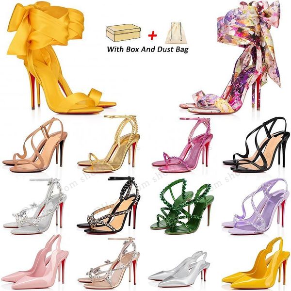 2024 NOTIZIE ROSSO ROSSO SCHENPE SCARPE FASCIE DONNA DONNA STILETTO PEEP-TOES SANDALS DESIGNORE SLINGBACK DESIGNO DI LUGO POINTY POMPA POMPA POMPA REDBOTTINS REDBOTTOMS con scatola