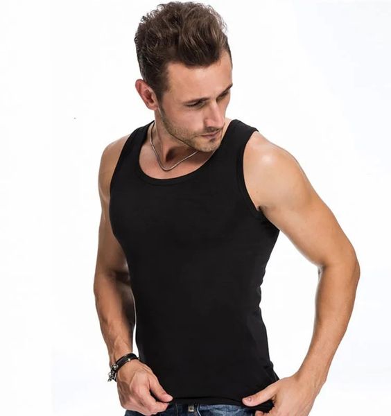 Herren schlanker Körper Shapewear Westen Hemd Ice Seide Kühlung atmungsaktive Sportkompression Korsett Weste v1 240429