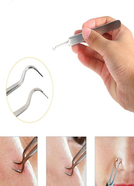 Acciaio inossidabile facia ago per culo nero rimozione pinzette per la cura faccia strumenti di riparazione di bellezza clip acne ridotto di pulizia utensile8051924