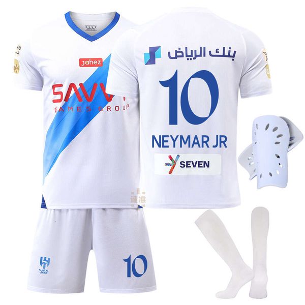 Set di calcio/turisti da pista da uomo trackuits 2324 Saudi League Riyadh New Moon Jersey Away 10 Neymar Football Jersey fissato per adulti e bambini