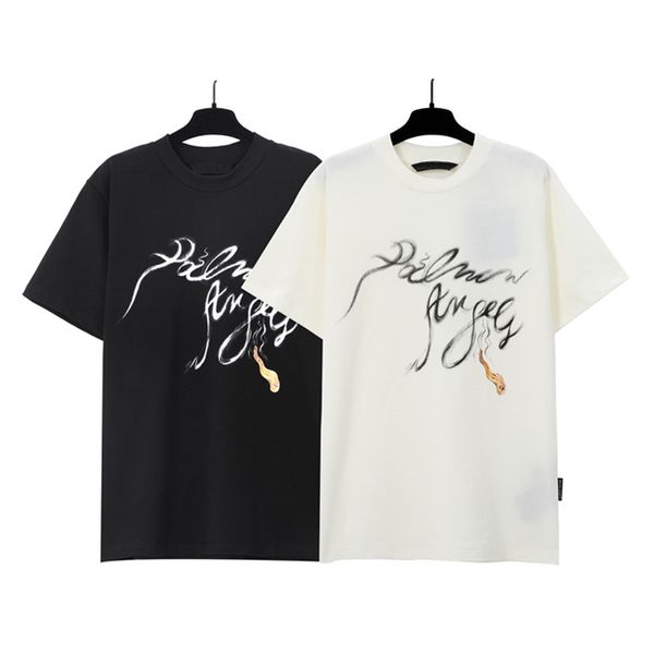 Cartas imprimidas Menino Mulheres T-shirt Manga curta Summer Hiphop Tshirts Roupas de rua de rua preto branco