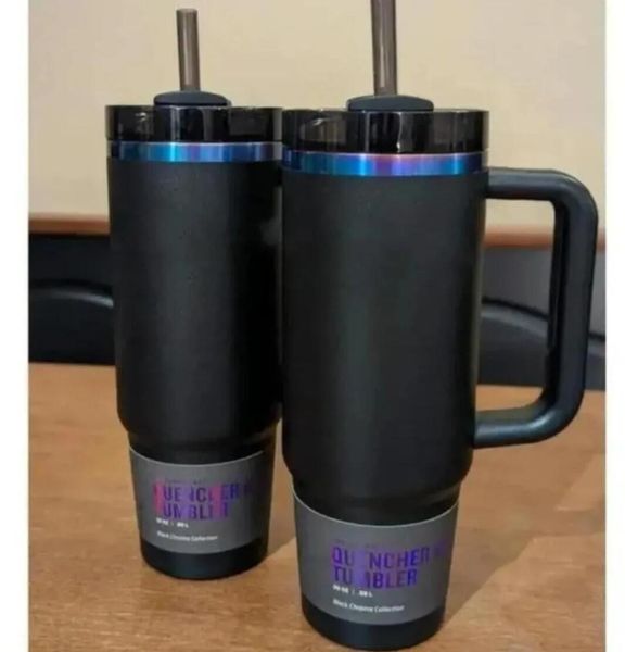 Su Şişeleri ABD Stok Siyah Chroma 40oz Söndürücü H2.0 Kupalar Kozmo Kış Pembe Geçit Töreni Araba Kupası Tumblers Sınırlı Sarda Neon Beyaz Kupalar