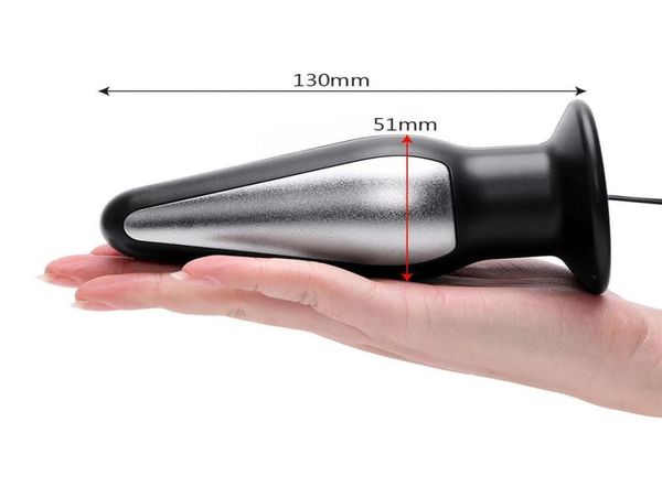 Shock Electric Big Butt Plug Prostate Massager Toys temáticos de brinquedos sexuais para homens Mulheres Anal Vaginal Plug Adult Pro5575332