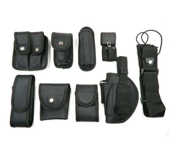 Tactical Military Security Belts Polices Guard Outfoor Multifunktional Swat Utility Kit Modular Duty Belt mit Holster -Beutel Set7856021