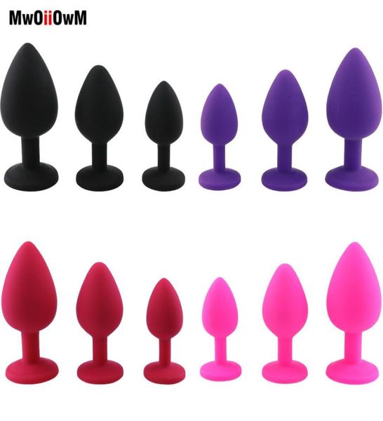 Silicone Anal Plug Jewel Decoração Butt Plug Sex Toys Prostate Massager Toys for Women and Man Casal Gay 3 Size9838181