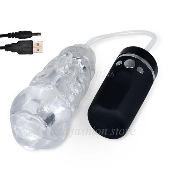 USB wiederaufladbare starke Saugmaschine Oral Sex männlicher Masturbator Cup Elektrische Blowjob Vibration Muschi Sexspielzeug für Männer Sexprodukt y2040090