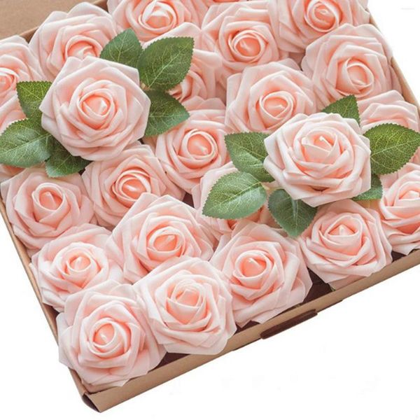 Flores decorativas de aparência real rosas falsas primavera artificial e linda para pessoas alérgicas a