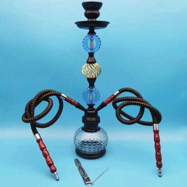 Arabia nargile seti büyük çift tüp shisha cam şişe seramik kase hortum su borusu çubuğu ktv nargile aksesuarları doğum günü hediyesi d 240509