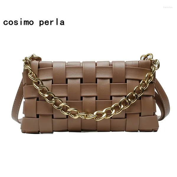 Bolsas de ombro de ombro Personalidade Telcida FLAP Crossbody For Women 2024 PU PULHAS DE MODAÇÃO DE CAHENS BACA DE LADA VERDADE