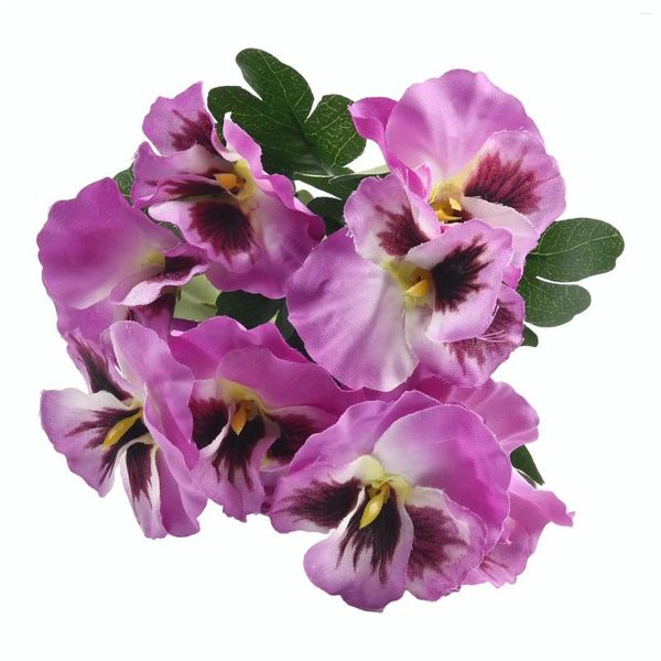 Fiori decorativi 10 teste pansy artificiale fiore finto 26 cm pianta di simulazione bouquet per casa per matrimoni da sposa arredamento per ufficio